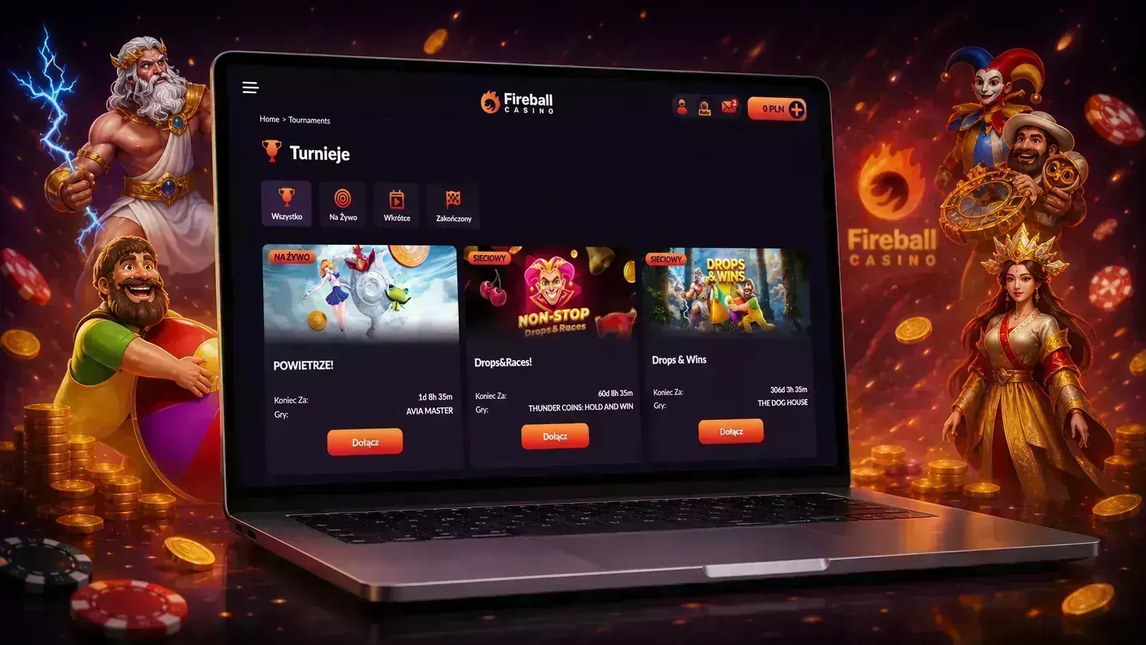 Promocje i turnieje w Fireball Casino